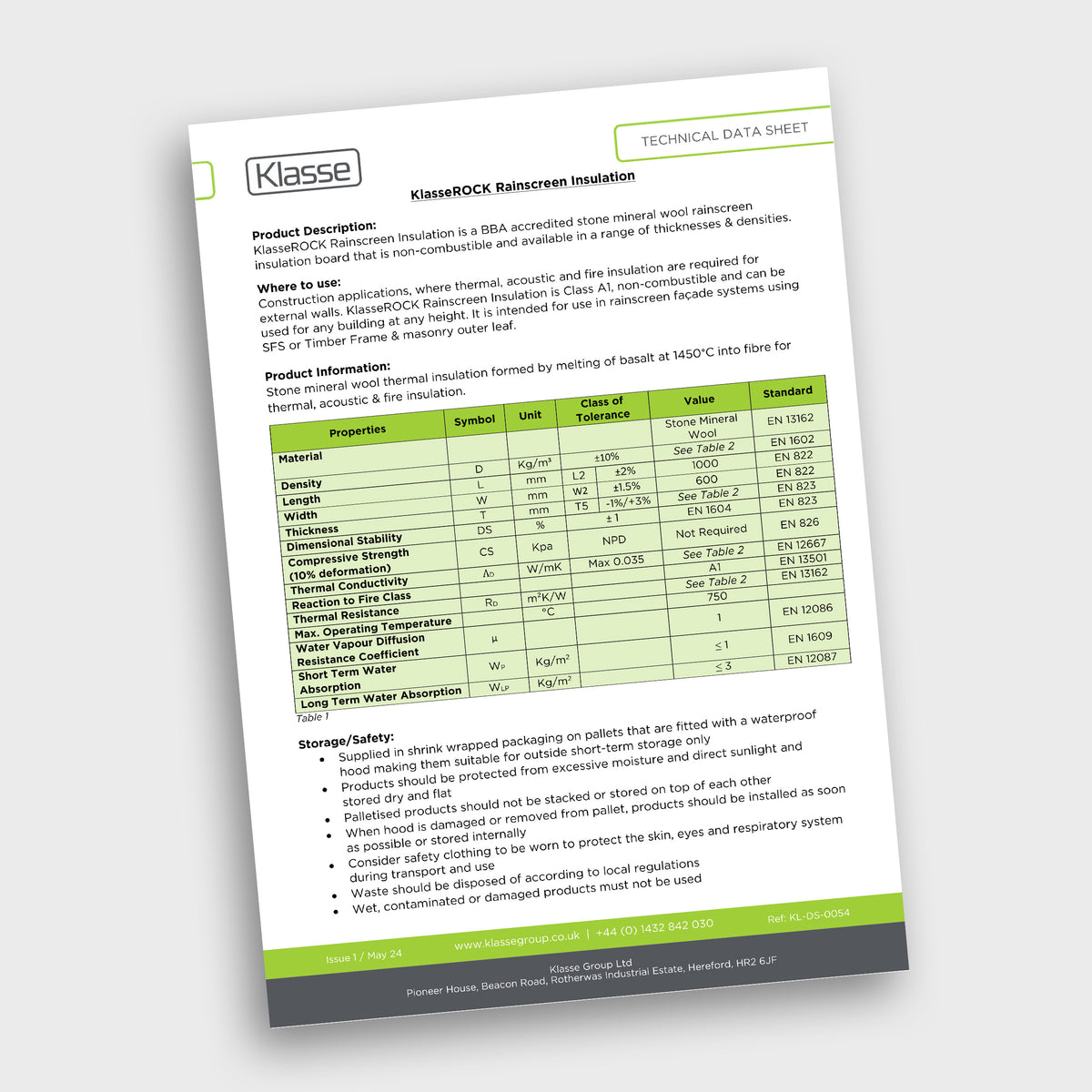 KlasseROCK® Rainscreen Insulation